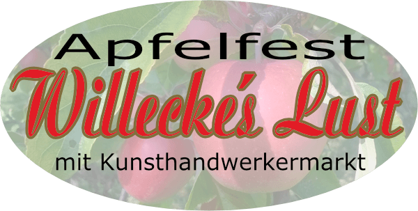 Logo mit Text Apfelfest Willeckes Lust mit Kunsthandwerkermarkt